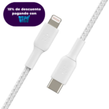 Cable Belkin USB-C a Lightning - 1M - Trenzado - Blanco