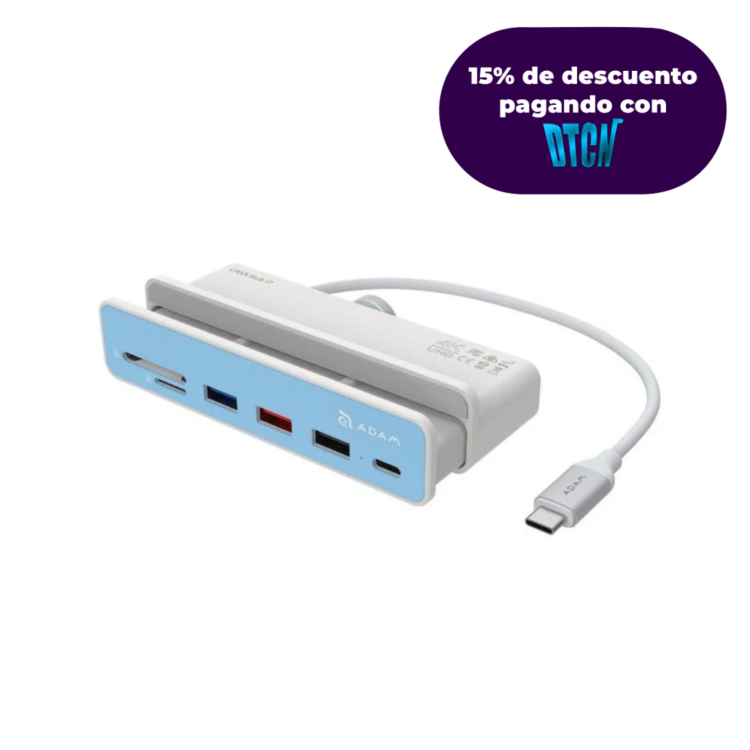 Multipuerto Adam Elements CASA i7 USB-C 7 en 1/iMac M1 - Blanco