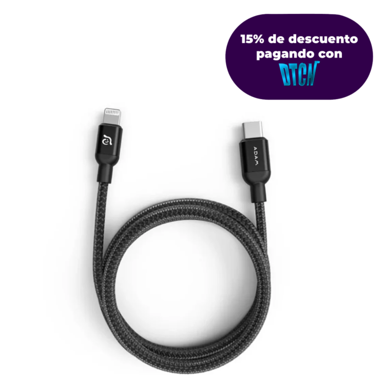 adam elements cable usb-c a lightning 1.2m negro