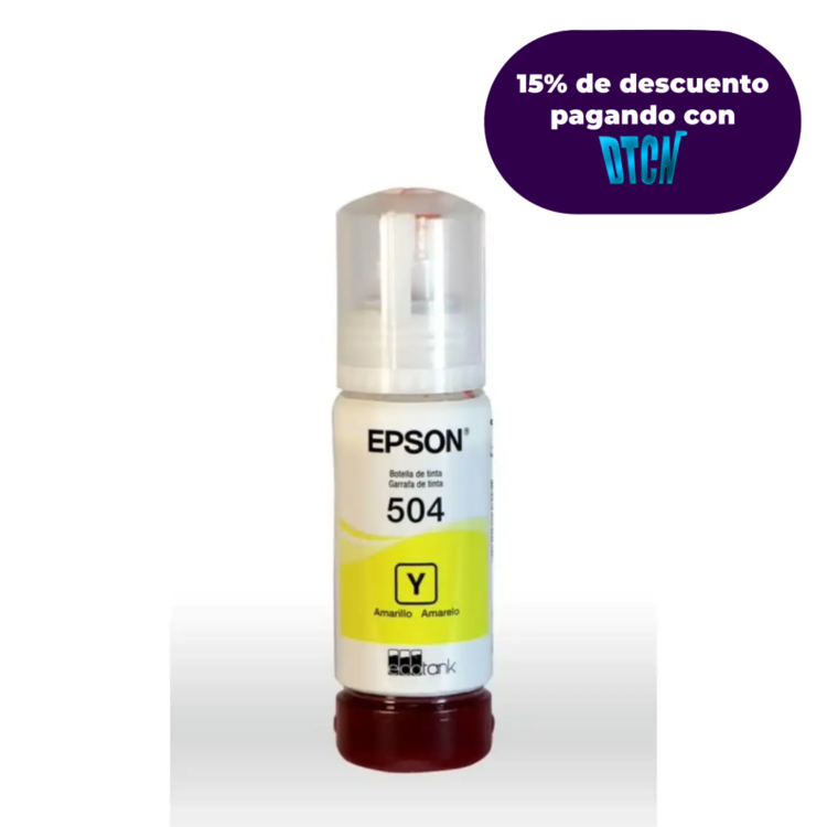 Botella de Tinta Epson Ecofit Color Amarillo T504