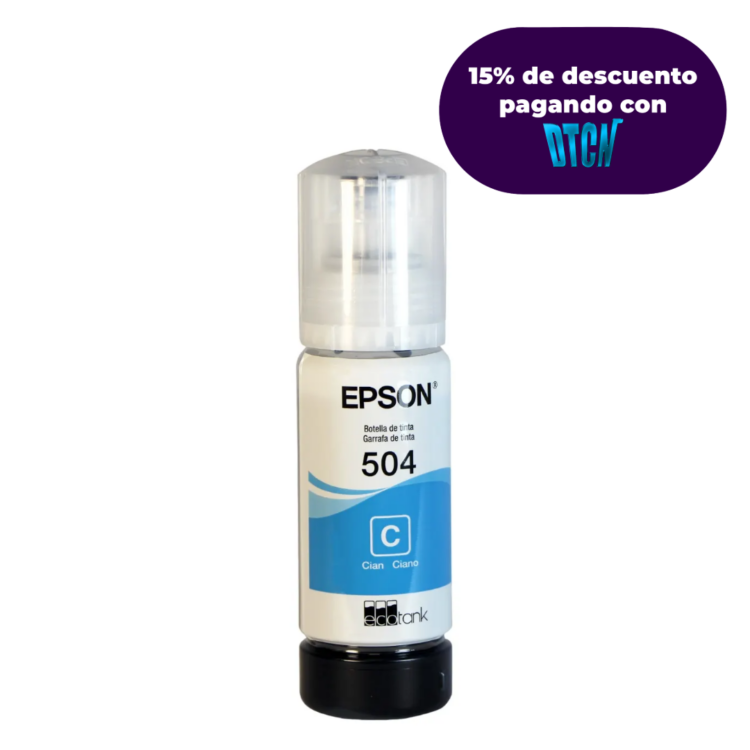 Botella de Tinta Epson Ecofit Color Cian T504