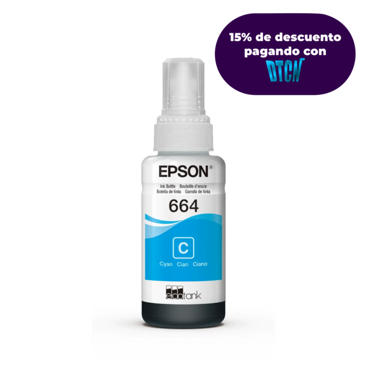 Botella de Tinta Epson Ecofit Color Cian T664