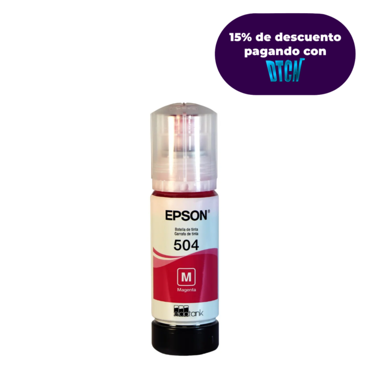 Botella de Tinta Epson Ecofit Color Magenta T504