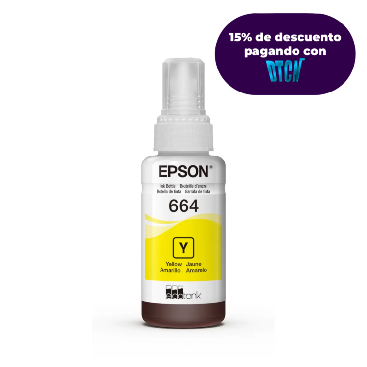 Botella de Tinta Epson Ecofit Color Amarillo T664