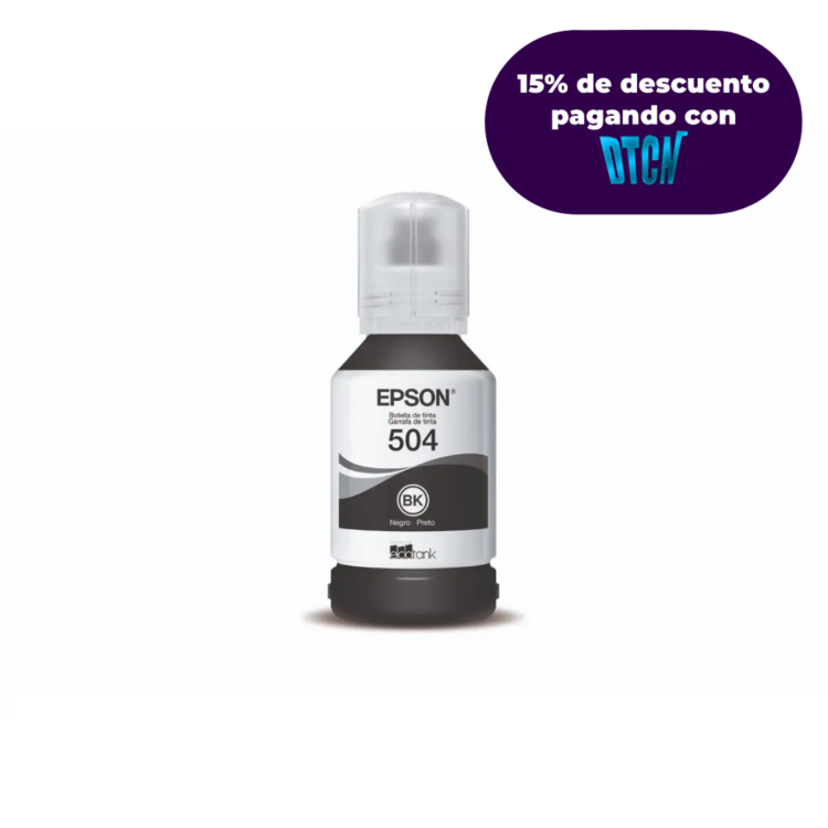 Botella de Tinta Epson Ecofit Color Negro T504