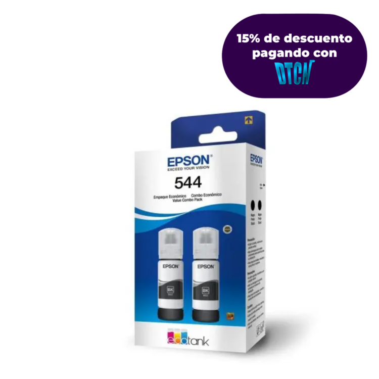 Botellas de Tinta Epson Ecofit Color Negro T544 2 Unidades