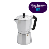 Cafetera Moka Italiana de 6 Tazas con Base de Aluminio