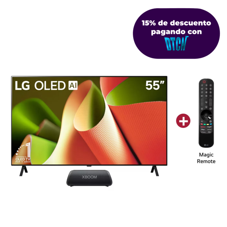 Combo exclusivo TV 55 pulgadas OLED B4 + Parlante LG XBOOM XG5