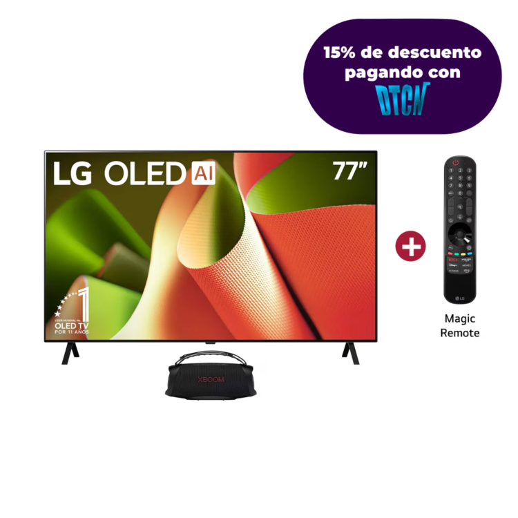 Combo exclusivo TV 77 pulgadas OLED B4 + Parlante LG XBOOM XG8T