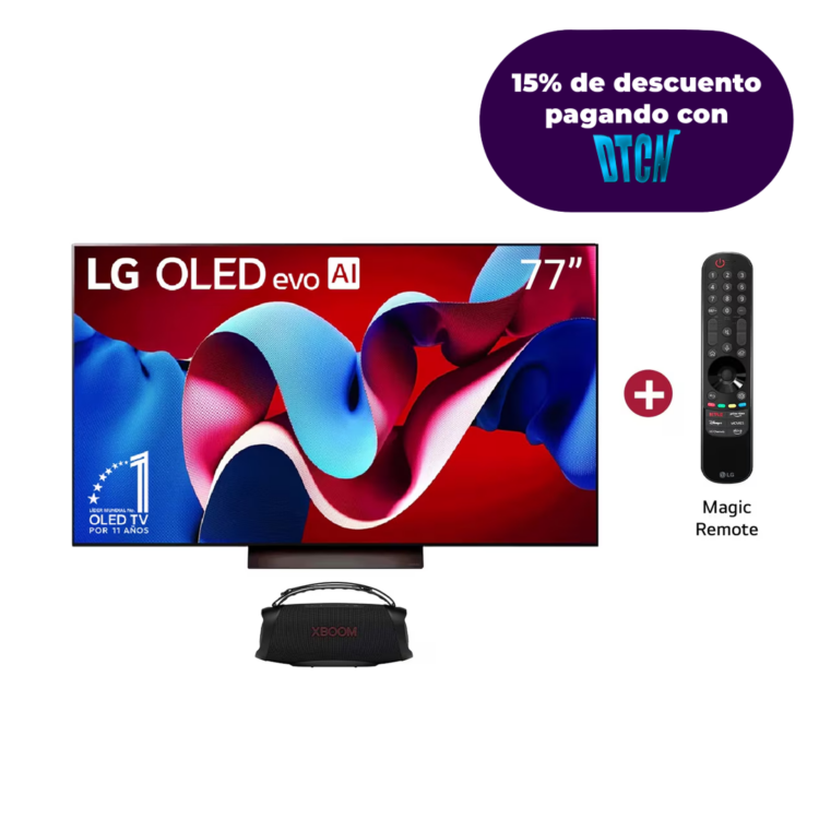 Combo exclusivo TV 77 pulgadas OLED C4 + Parlante LG XBOOM XG8T