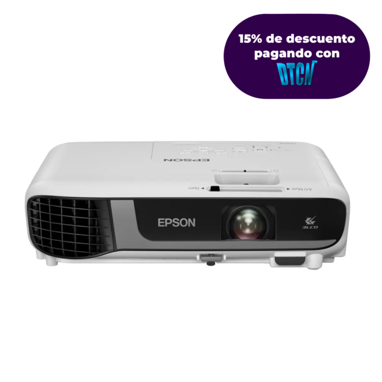 Proyector Epson PowerLite W52+ 3LCD WXGA 4000 lúmenes