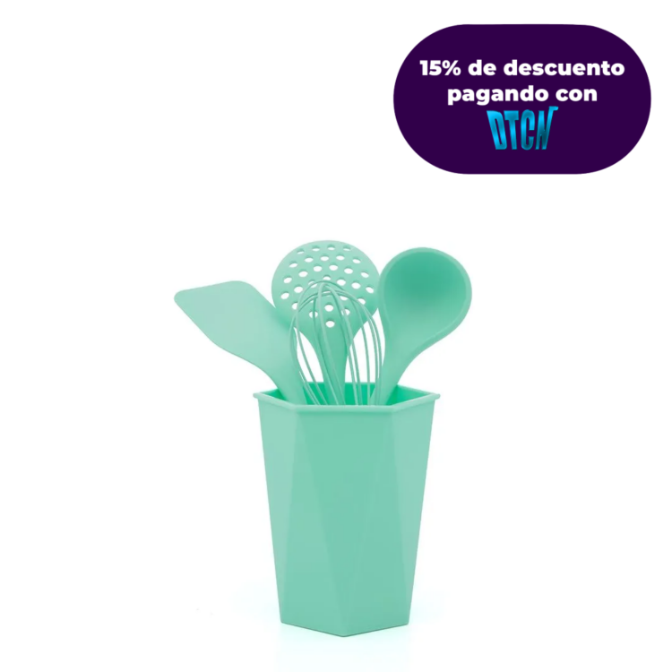 SET X4 UTENSILIOS MAS BASE UNIVERSAL VERDE MENTA