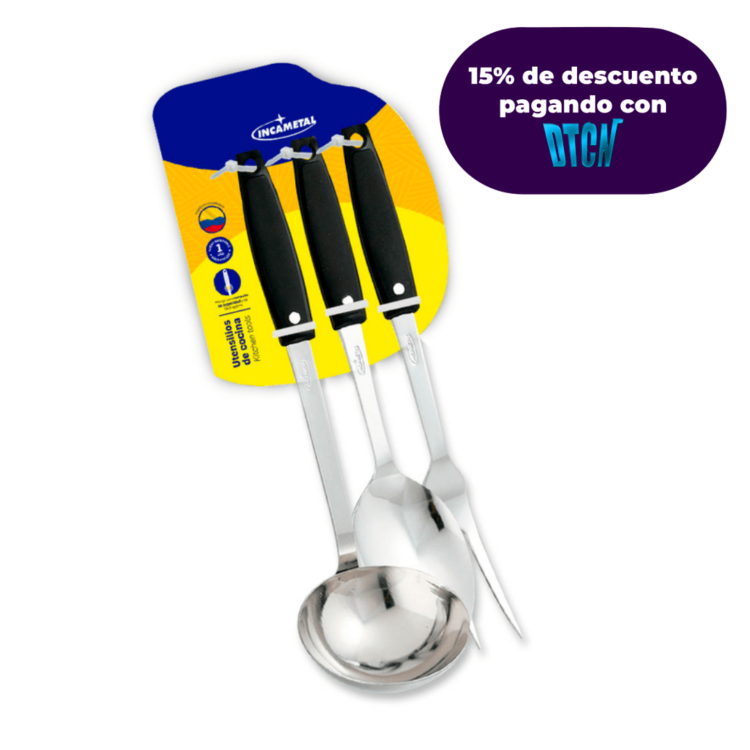 Set cucharon + cuchara+ tenedor mil