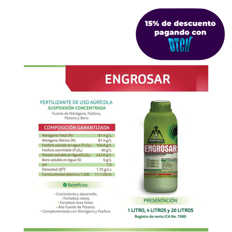 FERTILIZANTE ENGROSAR X LITRO