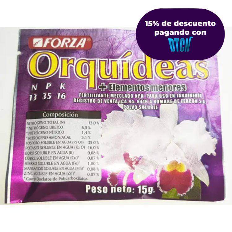 FERTILIZANTE SOLUBLE ORQUIDEAS X 15GR