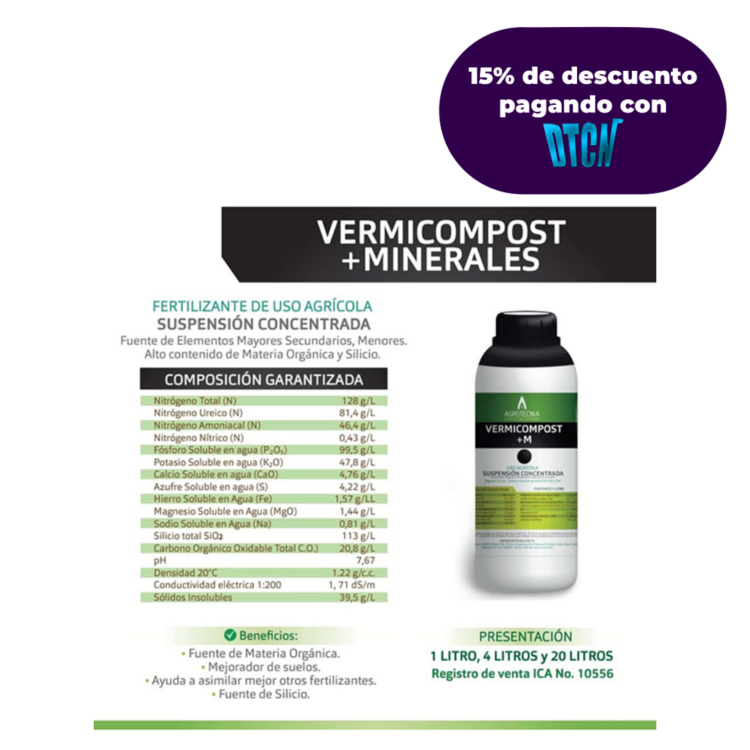 FERTILIZANTE VERMICOMPOST X LITRO