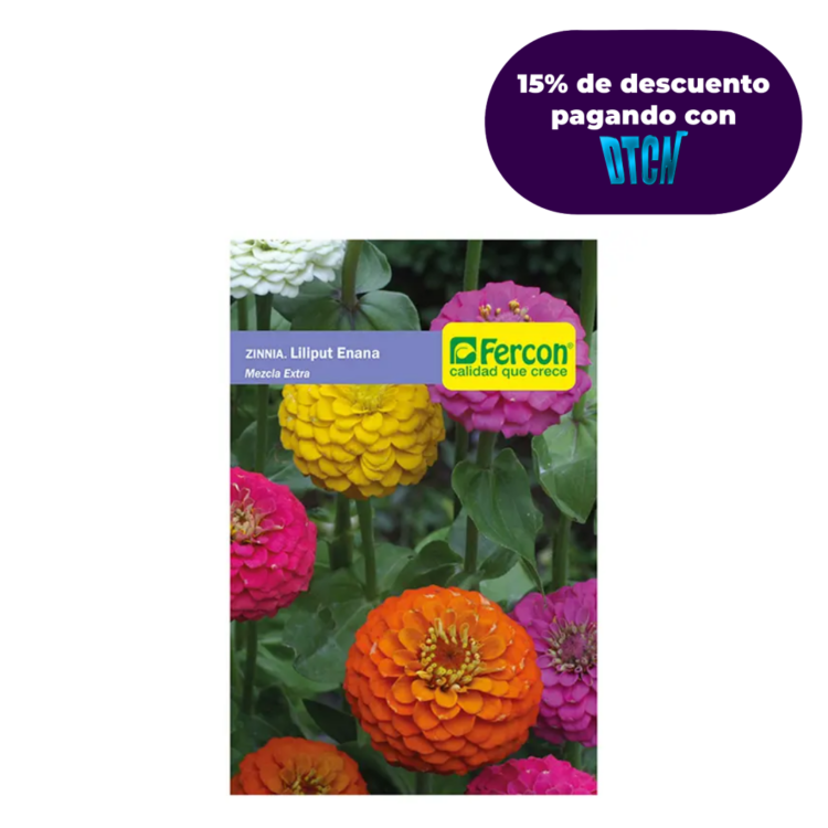 FLOR ZINNIA LILIPUT ENANA MEZCLA EXTRA 6820 X 0.5GR (SEMILLA)