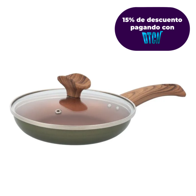 Sarten en Cuarzo con Tapa de Vidrio