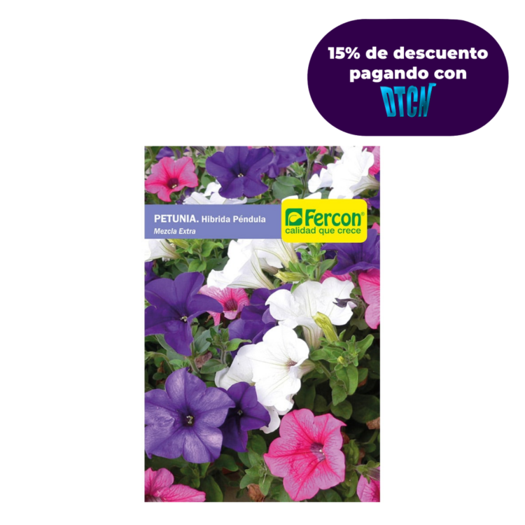 Semillas de Petunia Hibrida Péndula Mezcla x 0.2gr