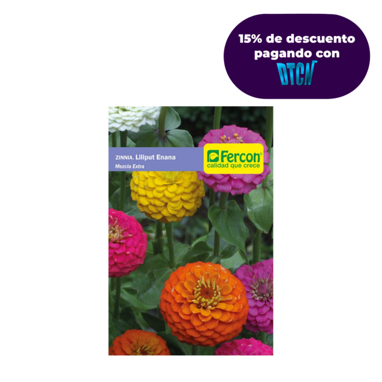 Semillas de Zinnia Liliput Mezcla Extra x 0.5 gr